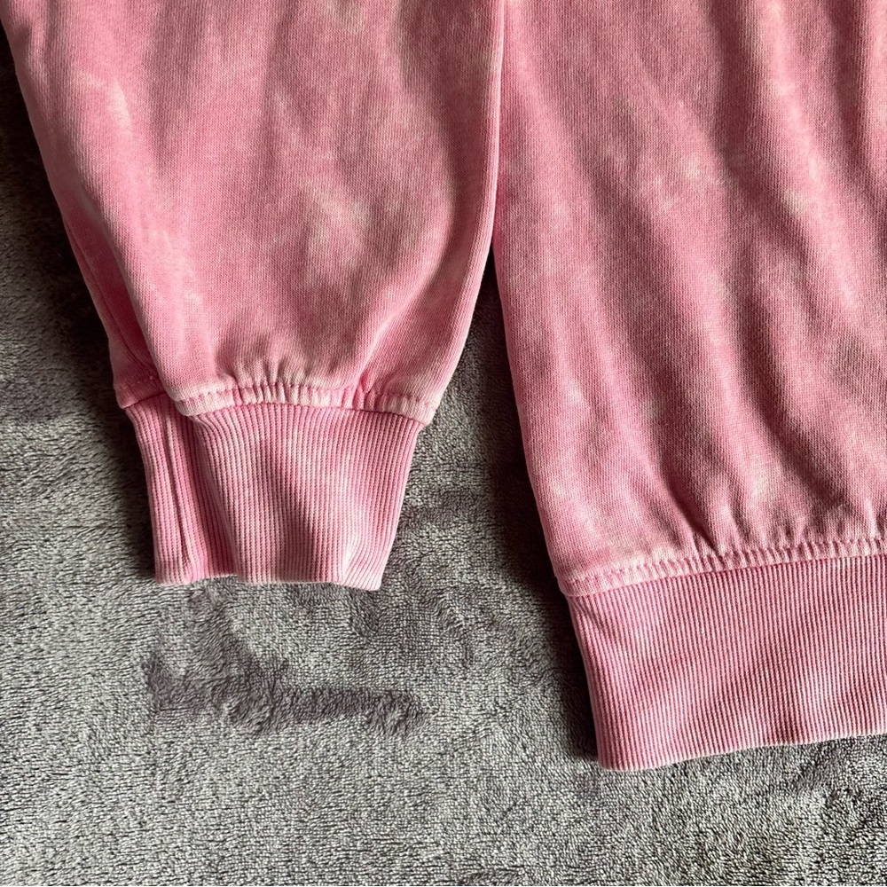 Barbie Pink Acid Wash Glitter Logo Crewneck Sweatshirt Womens Medium - Picture 4 of 6